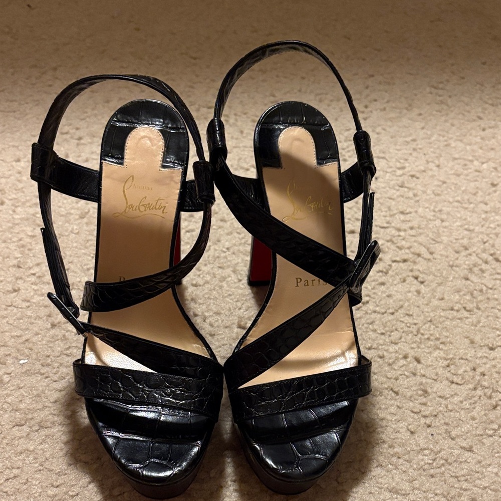 Christian Louboutin Black Strappy Heels